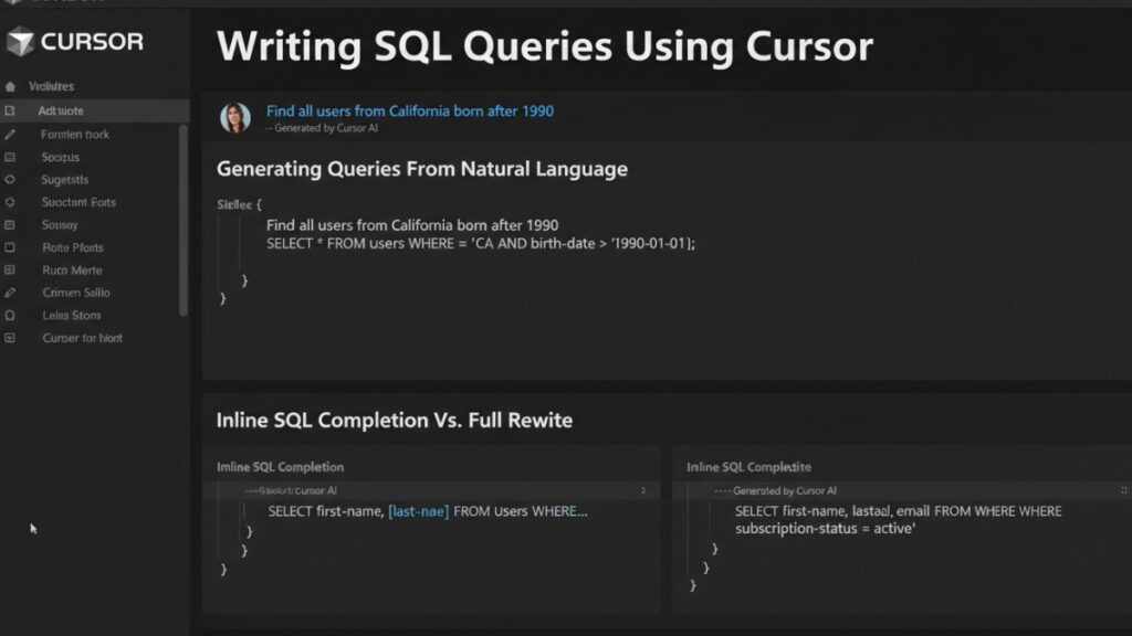 Writing SQL Queries Using Cursor